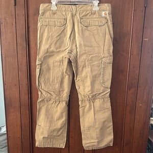 Carhartt Men's Tan Work Cargo Pants with Knee Articulation